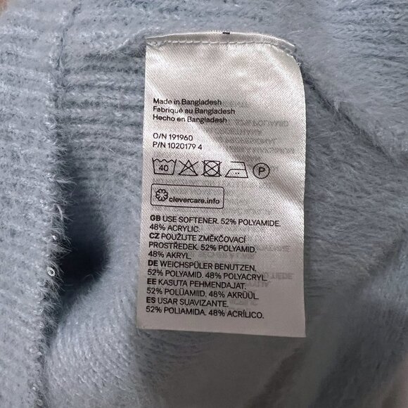 H&M Baby blue Crop  V-Neck Sweater M - Picture 4 of 4